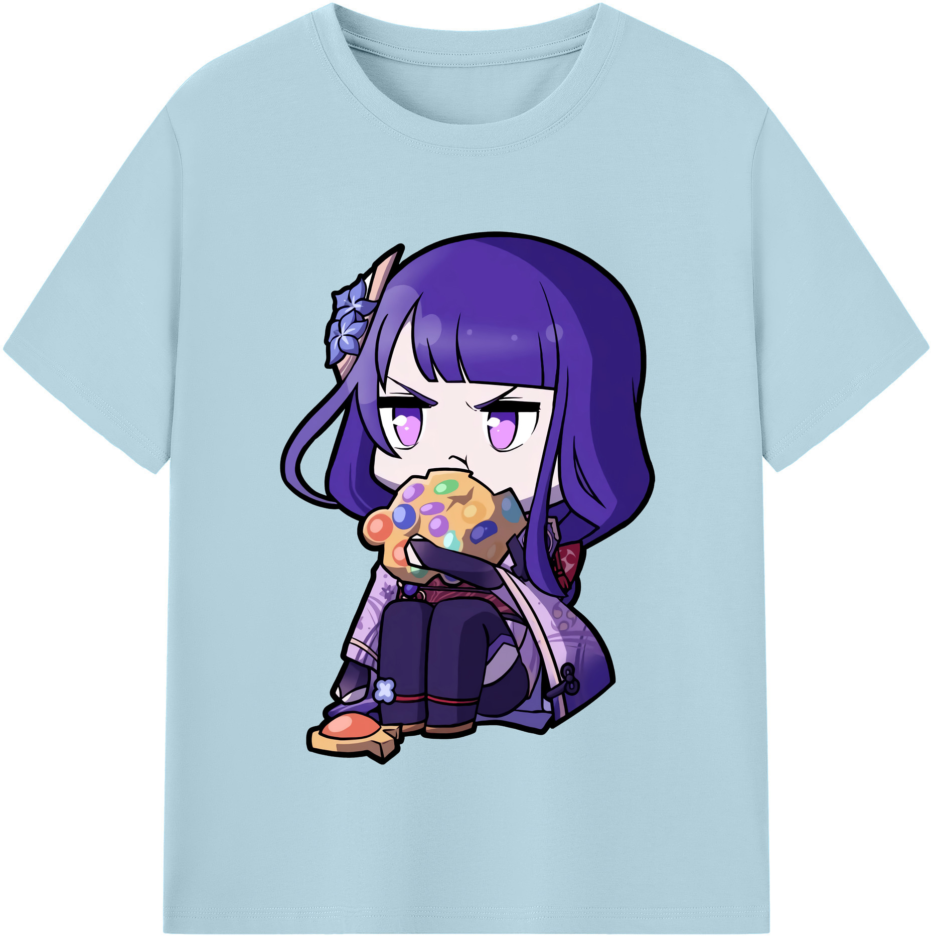 げんし神 雷電将軍 らいでんしょうぐん genshin Raiden Shogun 綿100％半袖Tシャツ（フロントプリント）